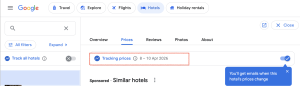 Google tracking prices